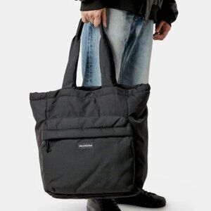 Balenciaga Black Explorer XL Canvas Tote Large Carry All Shoulder Bag